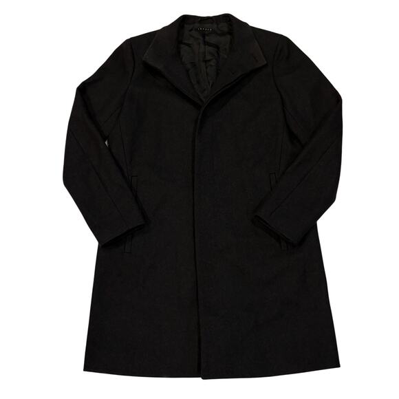 Theory Belvin Coat Mens Size Medium Black Wool Cashmere Blend Preppy Career - Picture 1 of 15